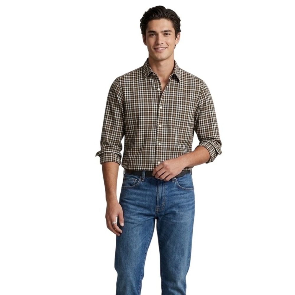 Daniel Cremieux Signature Collection Men XL Non-Iron Gingham Button Down Shirt